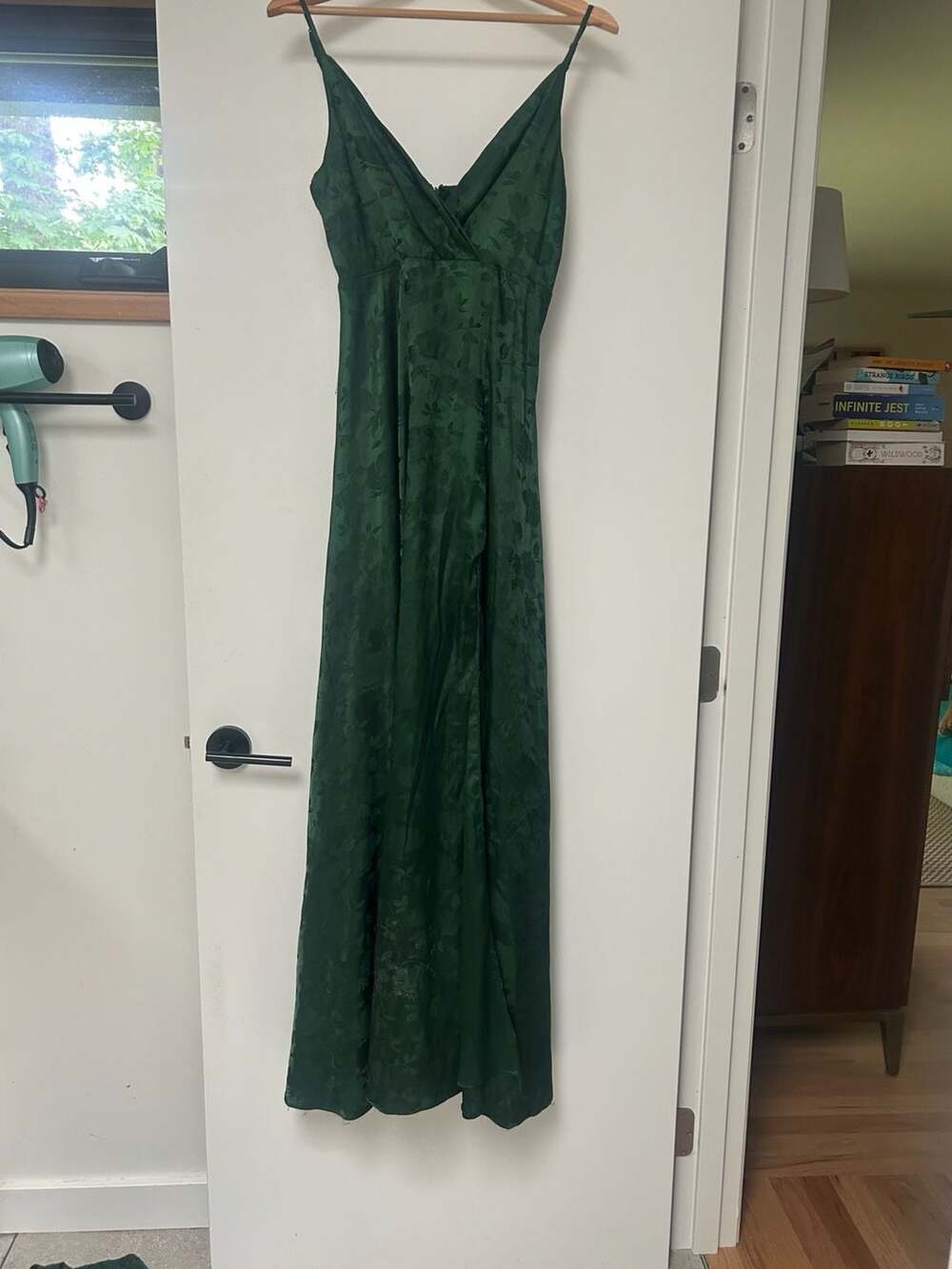 Lulus Emerald Green Floral Jacquard Maxi Dress Size S